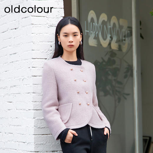 oldcolour秋冬新款高档气质小香风羊毛呢绒短外套女P411502A1 商品图1