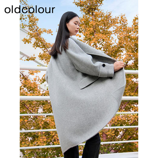 oldcolour秋冬新品长款宽松高级时尚保暖毛呢外套女P431507A1 商品图4