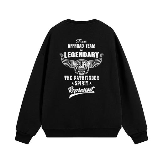 自由基地秋冬新款450克银狐抓绒圆领套头卫衣潮流越野字母印花款 NMT-2183 商品图3