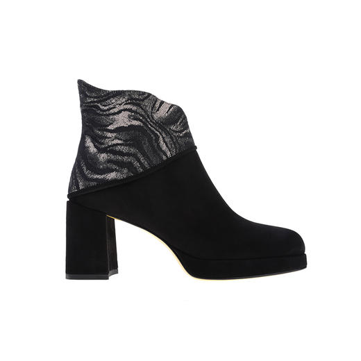 sheme进口印花布异型靴筒口优雅时尚新中式女士短靴可定制 商品图0