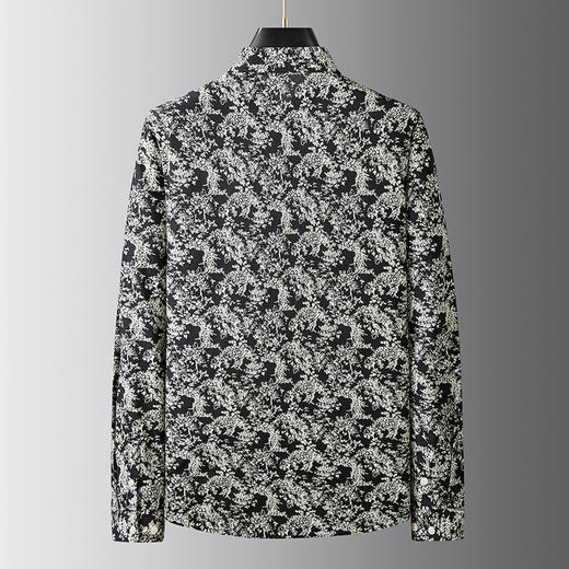 【100%棉】【新款DDA】大依优型大码花衬衫长袖衬衫翻领加肥加大肥佬休闲商务宽松透气上衣 商品图2