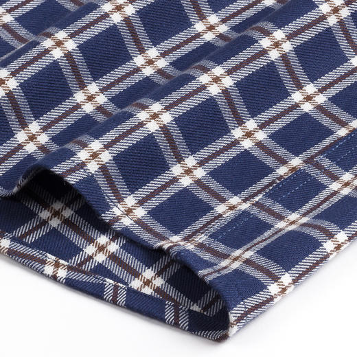 【羊毛混纺】罗蒙男士秋款长袖翻领格子衬衫通勤时尚休闲百搭衬衣男 商品图7