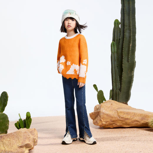 女童黑科技发热加绒牛仔冬季新款安奈儿童装实体店同款AG446804 商品图3