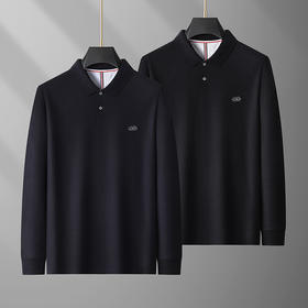 【100%丝光棉】【新款DG】大依优型大码长袖Polo衫翻领加肥加大肥佬休闲宽松透气上衣打底