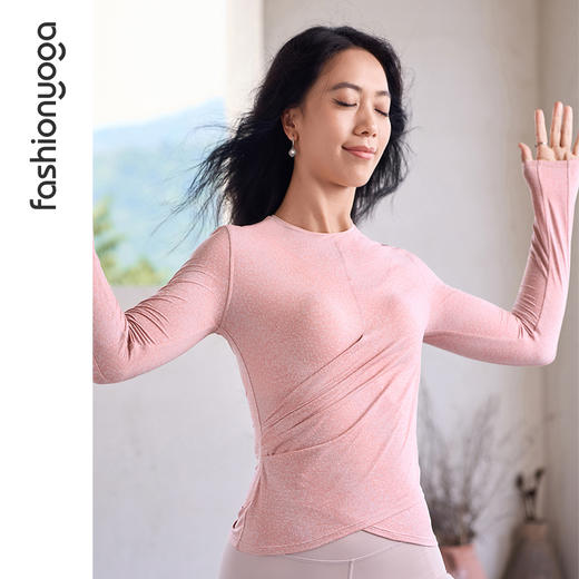 F14362圆领抽褶收腰长袖 商品图9