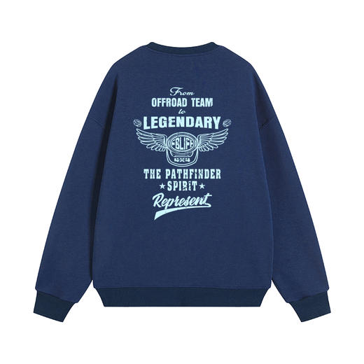 自由基地秋冬新款450克银狐抓绒圆领套头卫衣潮流越野字母印花款 NMT-2183 商品图11