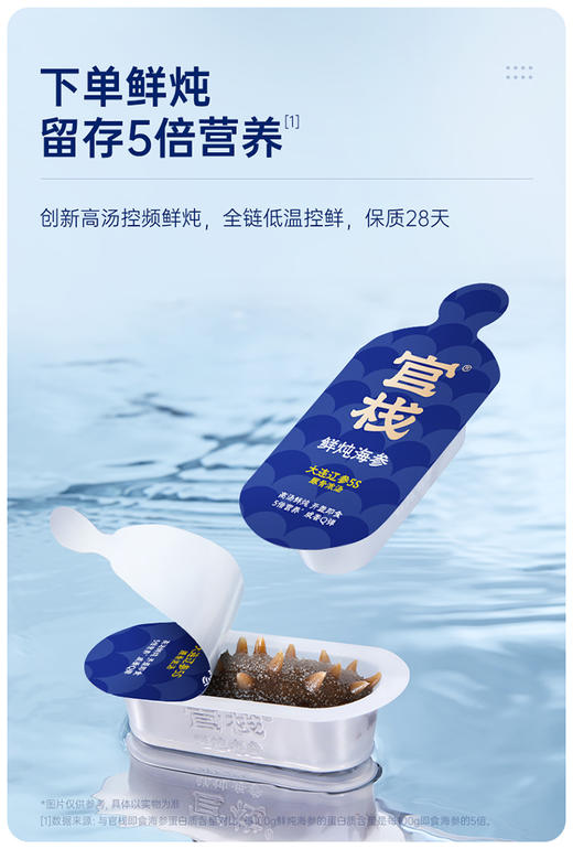 【5S半月套餐】礼袋款  官栈5S鲜炖海参  120g*2（14只） 商品图4