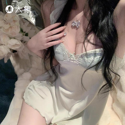 【双旦狂欢·钜惠来袭】 【轻奢情趣内衣】大象荷叶边漏背睡裙 仙气斩男 纯欲性感睡裙 商品图5