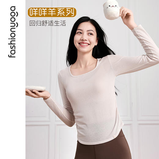 F14357休闲抽褶羊毛长袖 商品图0