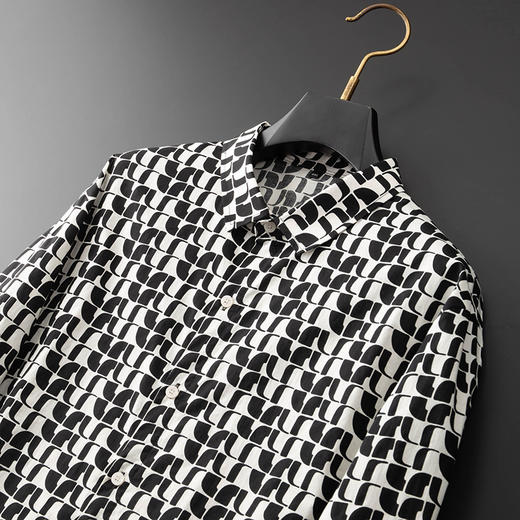 【100%棉】【新款DDA】大依优型大码花衬衫长袖衬衫翻领加肥加大肥佬休闲商务宽松透气上衣 商品图1