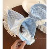 【甜美ins法式头巾发箍】法式蓝色格子蕾丝头巾发箍，小清新超百搭，海边氛围感三角巾女包头头箍田园风发带QQ 商品缩略图6