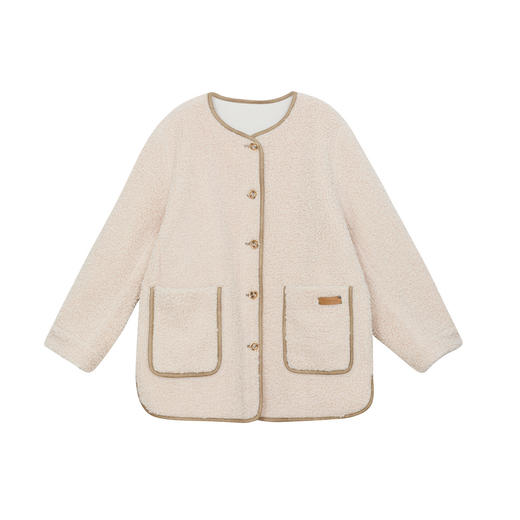 谜底双面穿呢子大衣女2024冬新品游牧风大口袋设计外套244MD1521 商品图4