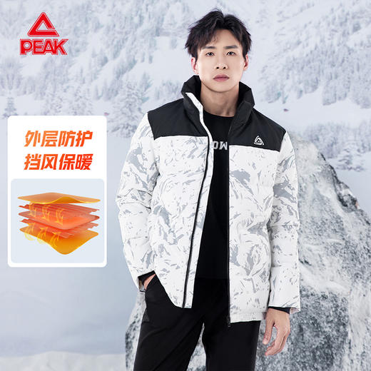 匹克防寒中厚羽绒服外套男秋冬2024新款短款加绒保暖面包服短款DF544481 商品图4