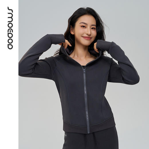 SMOEDOD/水沐伊朵秋冬拉链连帽运动外套亲肤抗皱柔软显瘦50137 商品图2