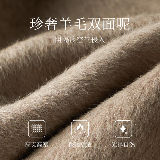 OLrain欧芮儿毛呢外套女冬季2024年新款翻领极简高级感双面呢大衣 商品图4