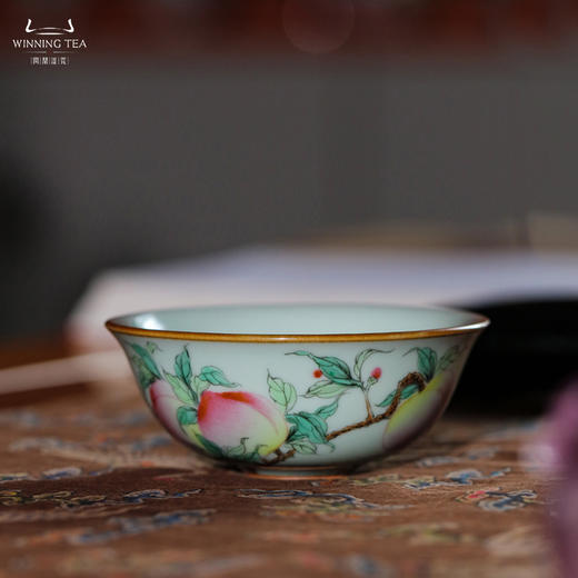 问鼎汝瓷鼎峰系列天青如意杯（五桃） 商品图0