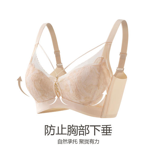 美季美优蕾丝调整型内衣收副乳聚拢防下垂上托小胸胸罩背心式文胸 商品图3