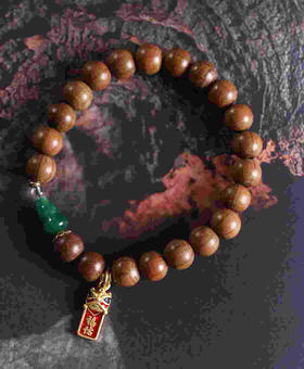 YLDM0002°六道木+沙金醒狮福佑吊坠手串