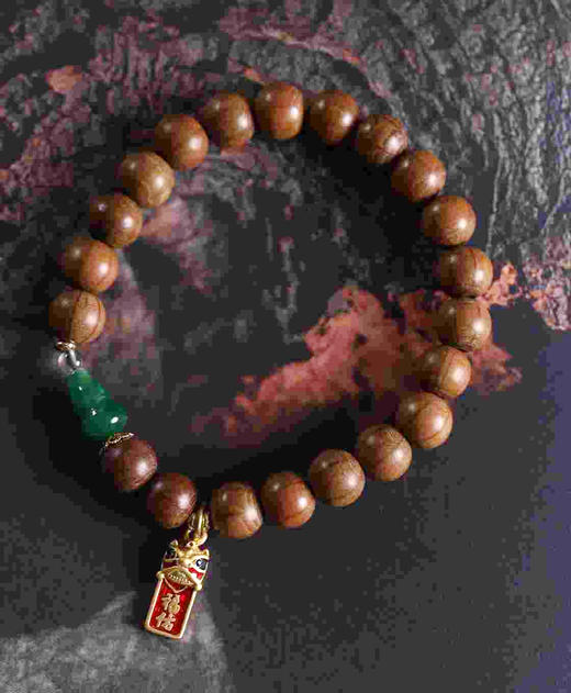 YLDM0002°六道木+沙金醒狮福佑吊坠手串 商品图0