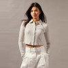 CK Jeans女士休闲简约刺绣纽扣衬衫领修身T恤J224673 商品缩略图1