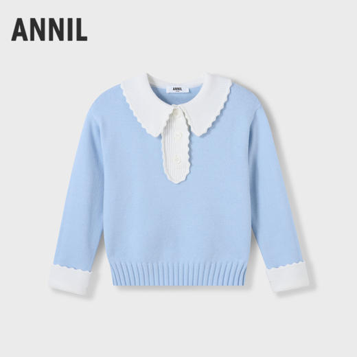 女童法式翻领毛衣冬季新款安奈儿童装实体店同款AG444650 商品图1