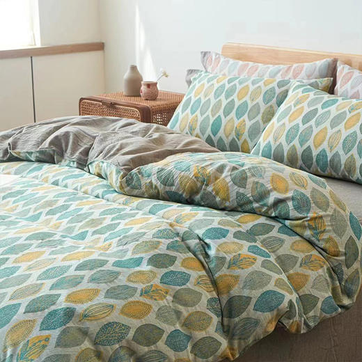 京彩纯棉纱布四件套—逢青 商品图1