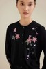 珍贝丝绒圆领嵌花女开衫 商品缩略图1