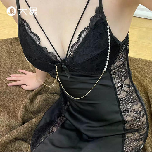 【双旦狂欢·钜惠来袭】 【轻奢情趣内衣】大象性感镂空睡裙 蕾丝斩男 纯欲吊带款睡裙 商品图5