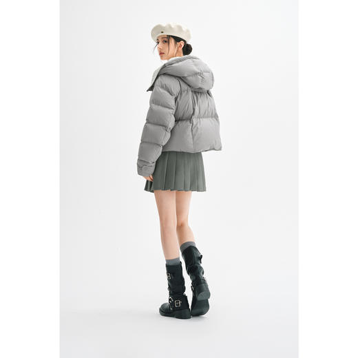 【严选】诗凡黎90鸭绒短款羽绒服2024年冬新款泡芙感俏皮可爱小个子外套SFA180201 商品图4