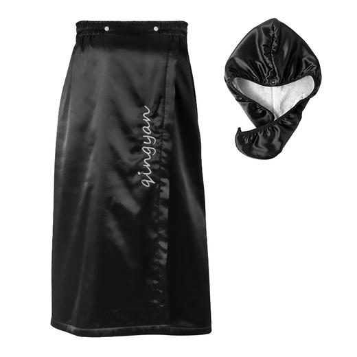 【释放双手秒出浴！浴裙干发帽套装】法式轻奢纯欲优雅风，抹胸式设计，优雅/性感/仙气，云感般细腻亲肤，柔软透气，帽珊瑚绒双面缎面，冰丝速干加厚浴袍L 商品图4