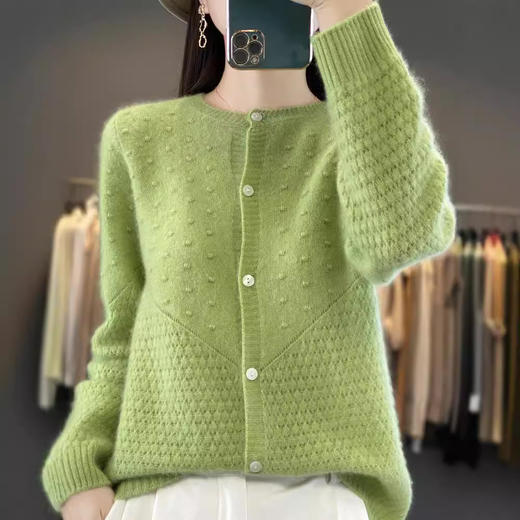 QHJY-DMR286原版欧货~羊毛衫女羊毛衫针织衫开衫外套2024秋冬新款上衣针织衫 商品图2