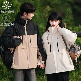 山系冲锋衣男三合一工装外套女户外防风防水进藏露营登山服两件套情侣夹克外套