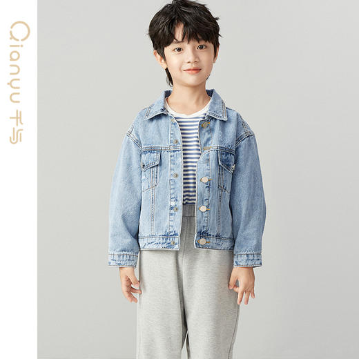 笛莎千与男童2024秋季新款休闲复古水洗牛仔外套 商品图1