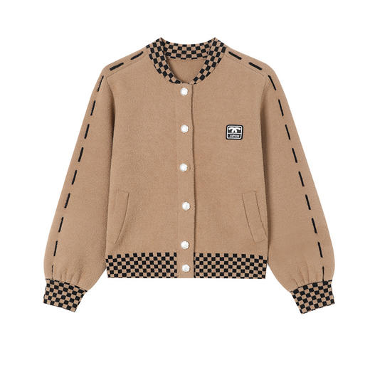 CC-17-2090毛呢外套女春秋2024新款韩版宽松小个子短款休闲立领夹克呢子上衣 商品图4