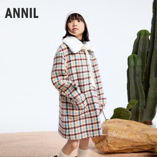 女童毛绒领呢子外套冬季新款安奈儿童装实体店同款AG445789 商品图2