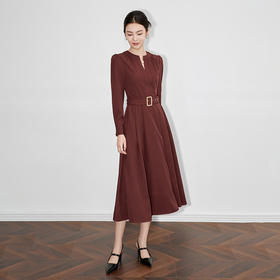 【高货】全新升级【铂金会员321/天猫429/差价108】(31224) 洛诗琳法式优雅通勤气质连衣裙2024新款收腰大摆A字裙女