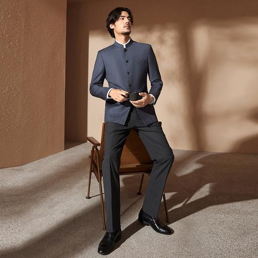 【WoolMark】柒牌西服男秋冬新款提花肌理商务休闲立领西装外套	127C71460 商品图4