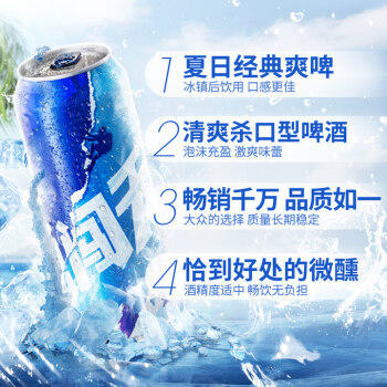 雪花啤酒(Snowbeer)勇闯天涯500ml*12听 清爽经典拉格 实惠整箱装 商品图1