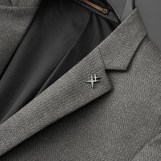 【新款DDA】大依优型品质西服外套商务夹克男宽松加肥加大码上衣胖子正装休闲 商品图3