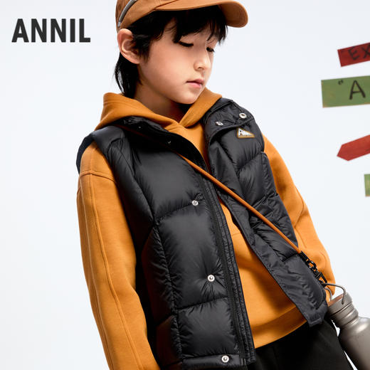 【御寒-5~5℃】男童户外三防羽绒马夹冬季新款安奈儿童装实体店同款AB442603 商品图1