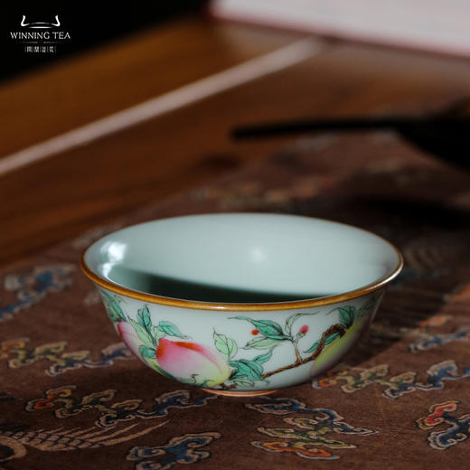 问鼎汝瓷鼎峰系列天青如意杯（五桃） 商品图1