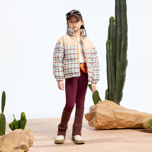 【轻暖0~10℃】女童千鸟格三防短款羽绒外套冬季新款安奈儿童装实体店同款AG445793 商品图3