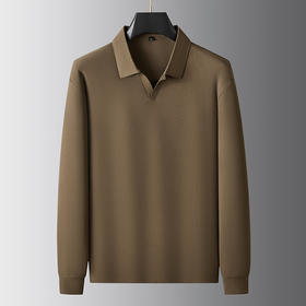 【新款DDA】大依优型大码V领长袖Polo衫翻领加肥加大肥佬休闲商务宽松透气上衣打底