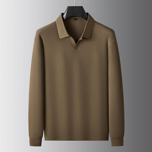 【新款DDA】大依优型大码V领长袖Polo衫翻领加肥加大肥佬休闲商务宽松透气上衣打底 商品图0