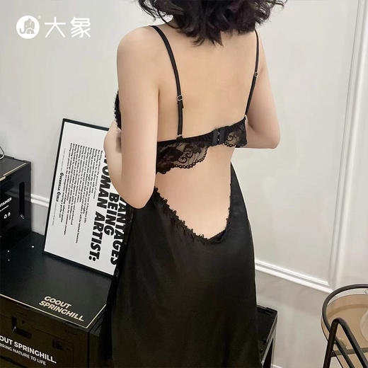 【双旦狂欢·钜惠来袭】 【轻奢情趣内衣】大象性感镂空睡裙 蕾丝斩男 纯欲吊带款睡裙 商品图1