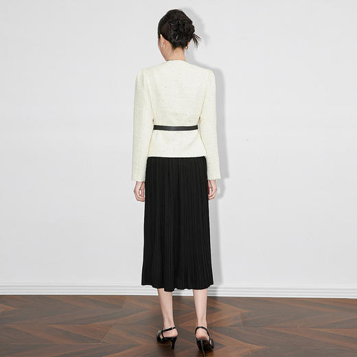 【高货】全新升级【铂金会员339/天猫459/差价120】(30214) 洛诗琳2024设计感名媛气质小香风外套压褶半裙两件套装 商品图4