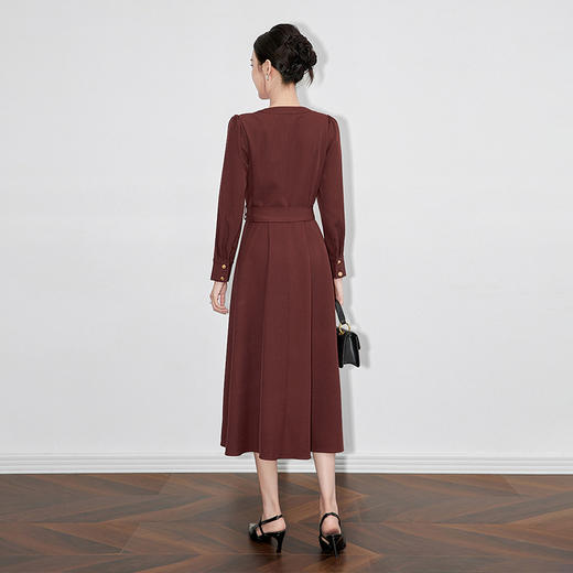 【高货】全新升级【铂金会员321/天猫429/差价108】(31224) 洛诗琳法式优雅通勤气质连衣裙2024新款收腰大摆A字裙女 商品图4