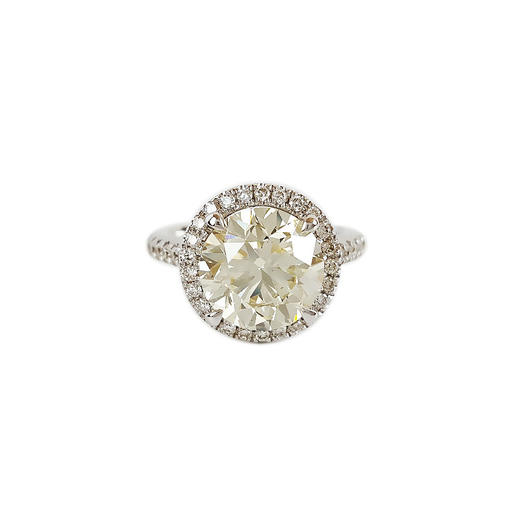 【天然正品】AU750经典豪华围镶款3.50克拉钻石戒指10号（戒圈可改）现售价：111880！050924JJ19 商品图0