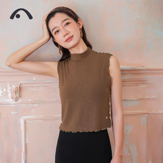 2024爱睱步秋冬新品瑜伽运动时尚复古优雅撞色背心A24320RTA 商品图3
