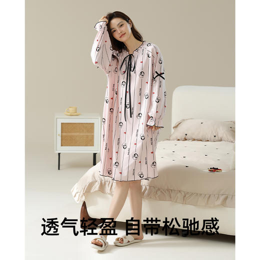 【抗菌新疆棉】自然醒「少女芙蕾」7A抗菌睡衣女春秋季纯棉新款卡通长袖长裤家居服套装JLM 商品图5